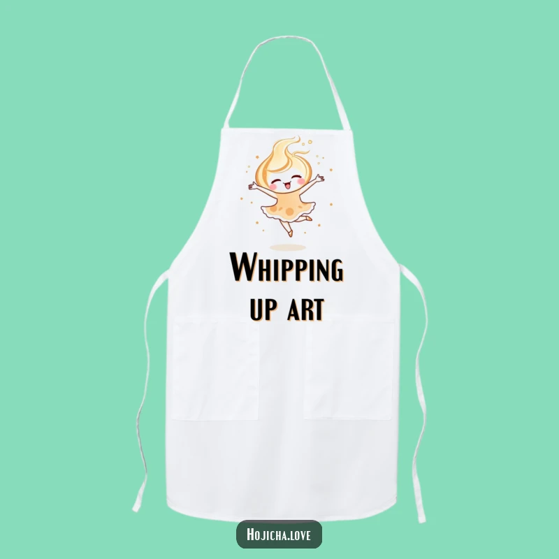 Funny Hojicha Latte Art Apron: Cook with Elegant Flair & Style