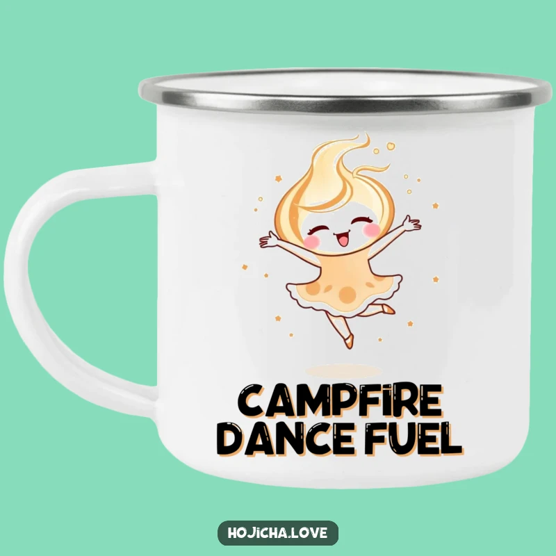 Durable Funny Hojicha Latte Art Camping Mug: Your Elegant Trail Companion