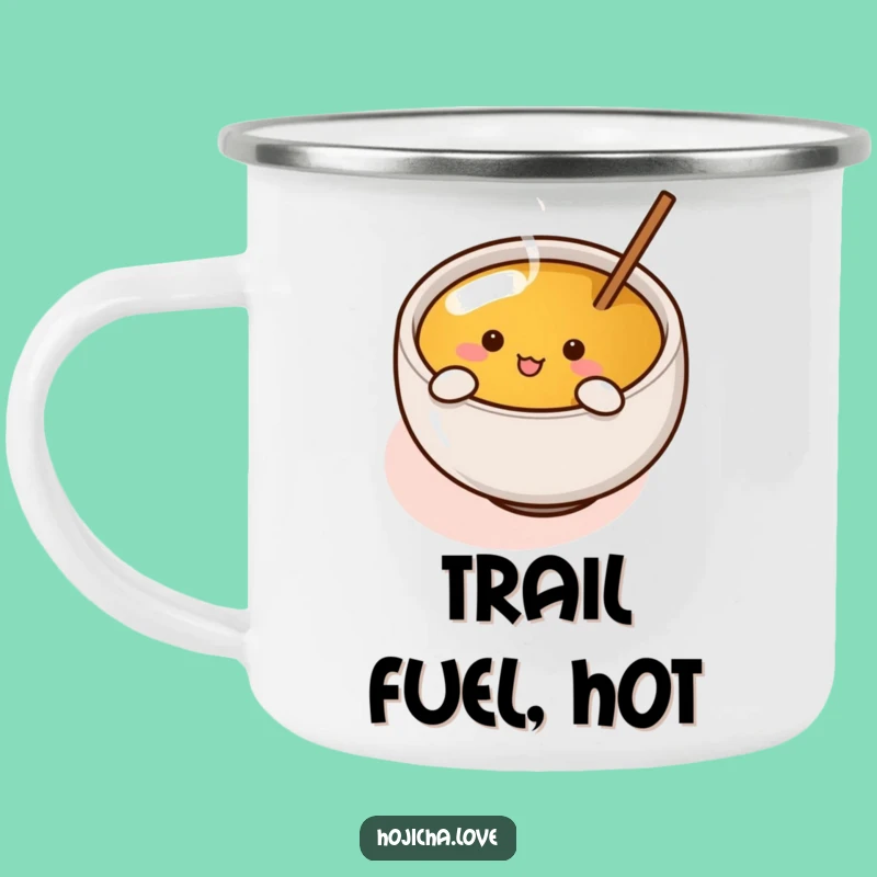 Funny Hojicha Cup Camping Mug - Enthusiastic Stirrer for Outdoor Gifts