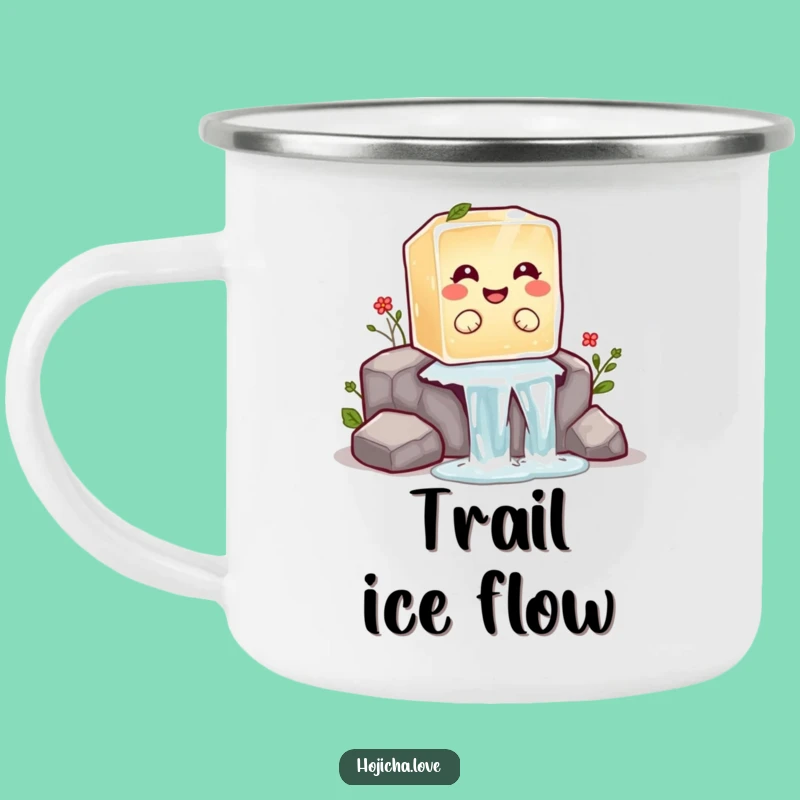 Durable Funny Hojicha Ice Cube Camping Mug: Your Giggle-Filled Trail Buddy