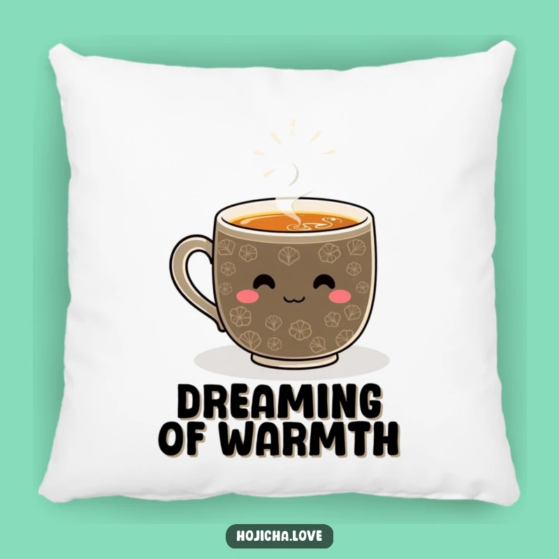 Funny Hojicha Whisked Pattern Pillow - Smiling Comfort for Your Home
