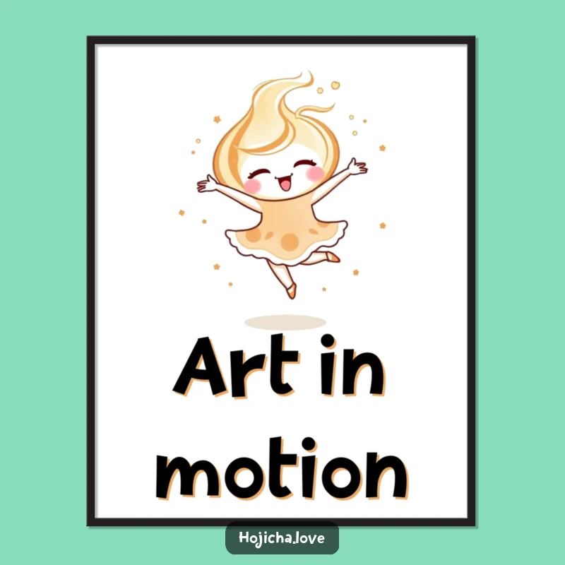 Funny Hojicha Latte Art Poster: Bring Elegant Vibes Home