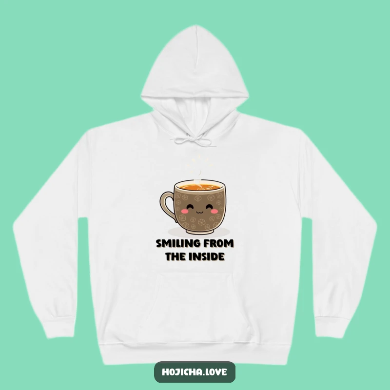Cozy Funny Hojicha Whisked Pattern Hoodie - Warm Smiles Guaranteed