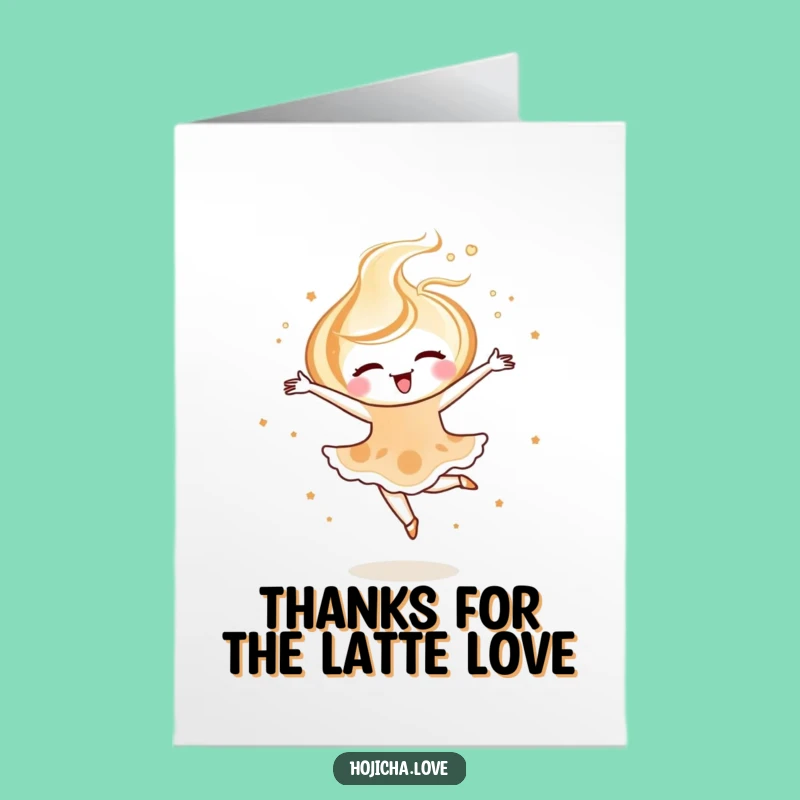 Free Printable Thank You Card: Hojicha Latte Swirl's Grateful Pirouette