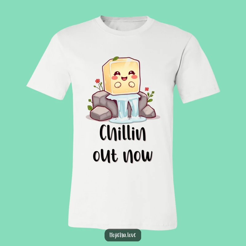 Funny Hojicha Ice Cube T-Shirt: Go With the Flow & Giggle
