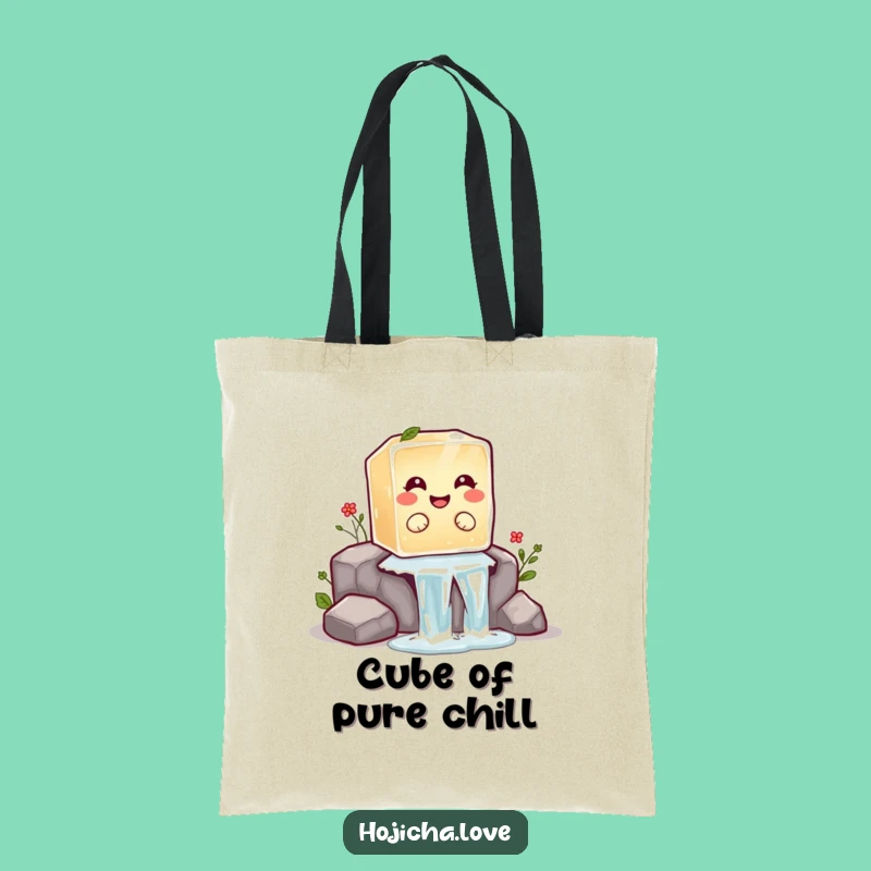 Funny Hojicha Ice Cube Tote Bag: Carry Your Coolness & Cheer