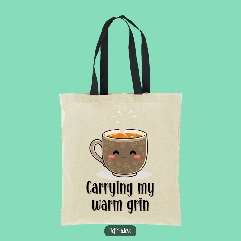 Funny Hojicha Whisked Pattern Tote Bag - Cheerful Carry-All for Tea Lovers